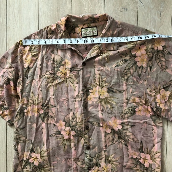 Jamaica Jaxx 100% Silk Hawaiian Button Down Shirt Size L - Picture 2 of 10